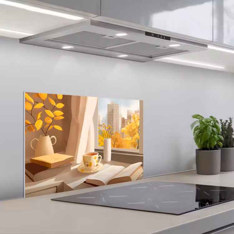 Thee - Boek - Thee - Herfst keuken achterwand spatscherm klein -3d_schuin