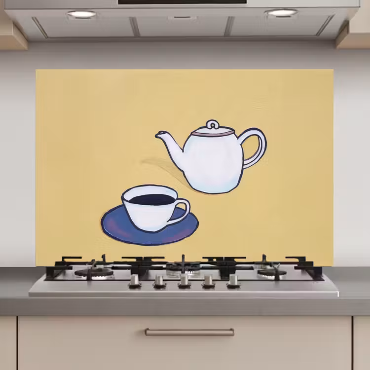 Theepot - Kopje - Beige - Illustratie keuken achterwand spatscherm klein -3d_website