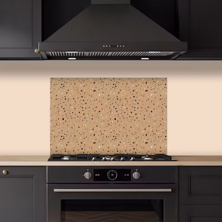 Terrazzo - Patroon - Beige keuken achterwand spatscherm klein 900 -sfeer1