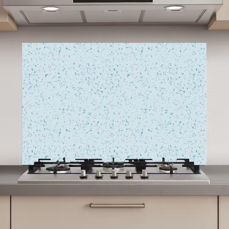Terrazzo - Patroon - Kleurrijk - Baby Blauw keuken achterwand spatscherm klein 900 -3d_website