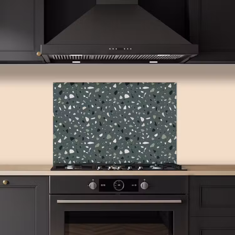Terrazzo - Patroon - Kleurrijk - Groen keuken achterwand spatscherm klein 900 -sfeer1