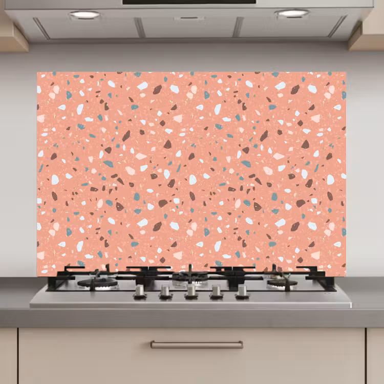 Terrazzo -  Patroon - Kleurrijk - Roze - Blauw keuken achterwand spatscherm klein 900 -3d_website