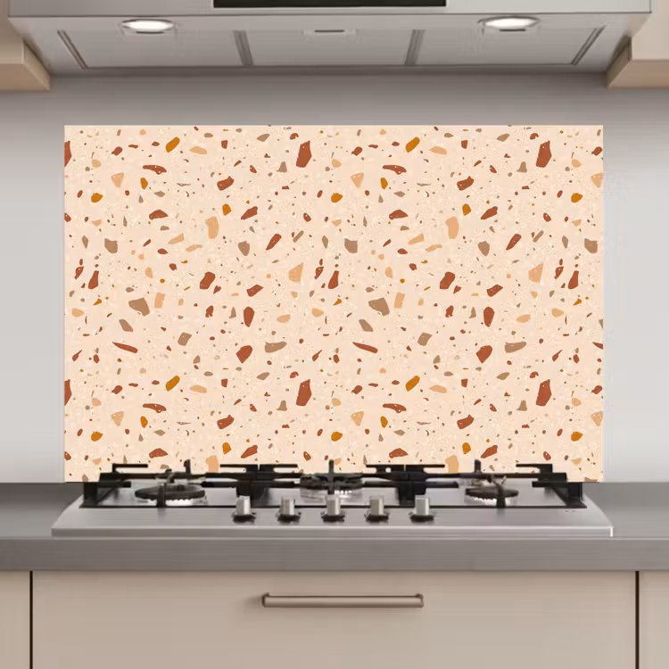 Terrazzo - Patroon - Kleurrijk - Steen keuken achterwand spatscherm klein 900 -3d_website