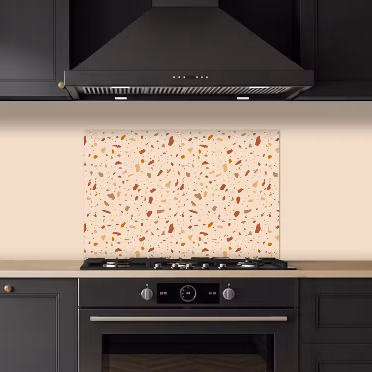 Terrazzo - Patroon - Kleurrijk - Steen keuken achterwand spatscherm klein 900 -sfeer1