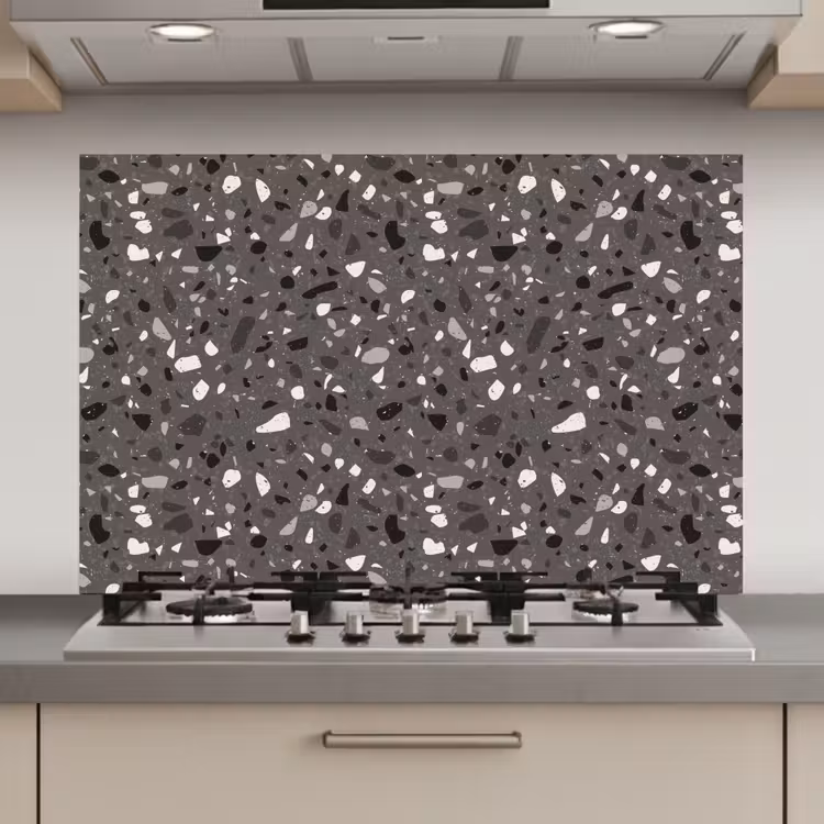 Terrazzo - Patroon - Grijs keuken achterwand spatscherm klein 900 -3d_website