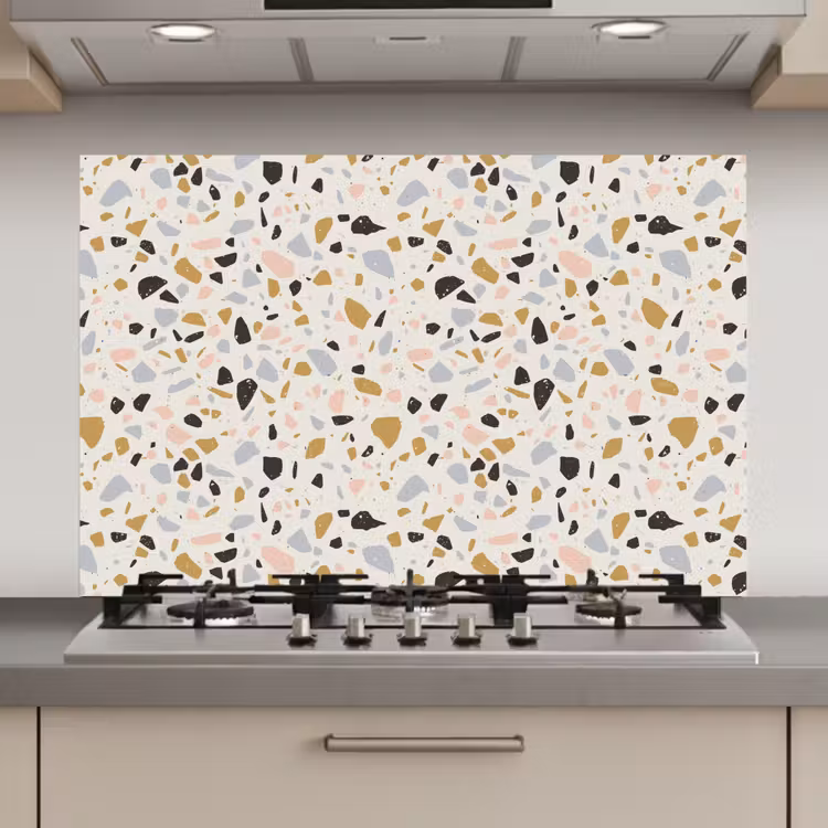 Terrazzo - Patroon - Neutraal - Zacht - Multi keuken achterwand spatscherm klein 900 -3d_website