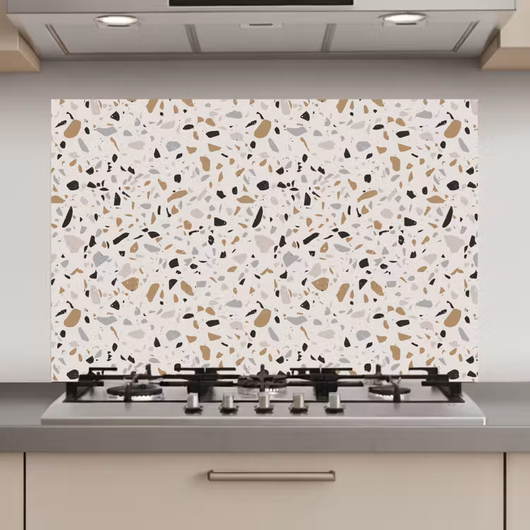 Terrazzo - Patroon - Staal keuken achterwand spatscherm klein 900 -3d_website