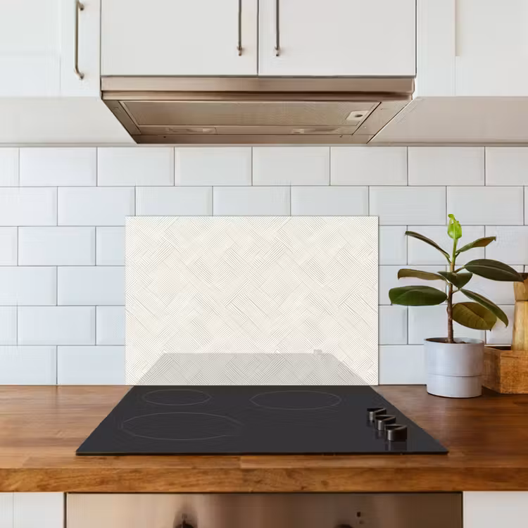 Textuur - Abstract - Beige keuken achterwand spatscherm klein 900 -sfeer2
