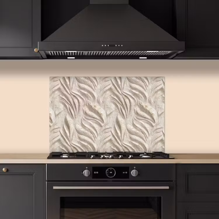 Textuur - Reliëf - Beige keuken achterwand spatscherm klein 900 -sfeer1