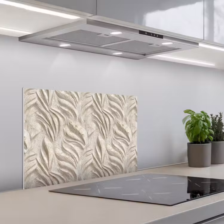 Textuur - Reliëf - Beige keuken achterwand spatscherm klein 900 -3d_schuin
