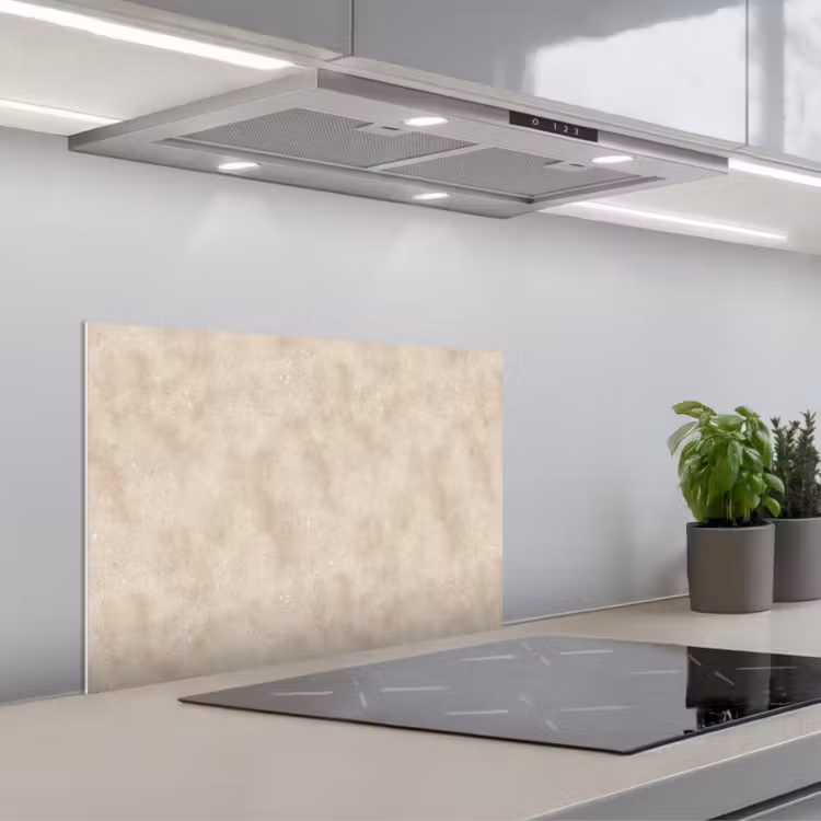 Structuur - Spikkels - Beige keuken achterwand spatscherm klein 900 -3d_schuin