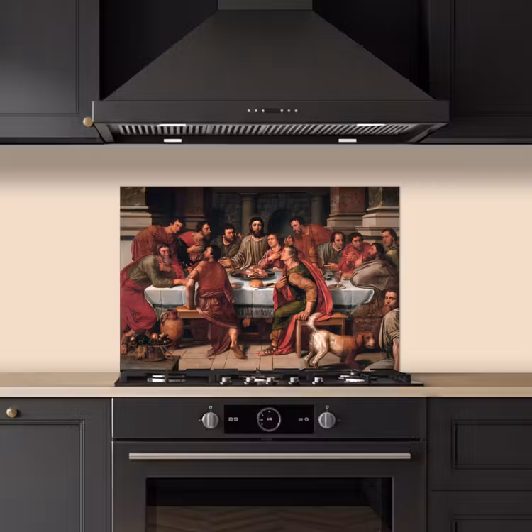 Het laatste avondmaal - Schilderij van Willem Key keuken achterwand spatscherm klein -sfeer1