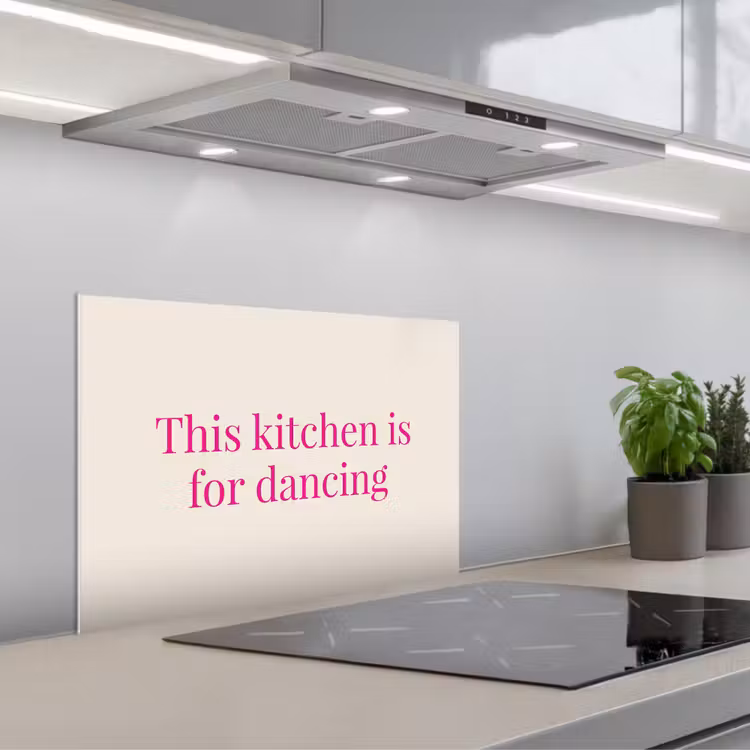 This kitchen is for dancing keuken achterwand spatscherm klein -3d_schuin