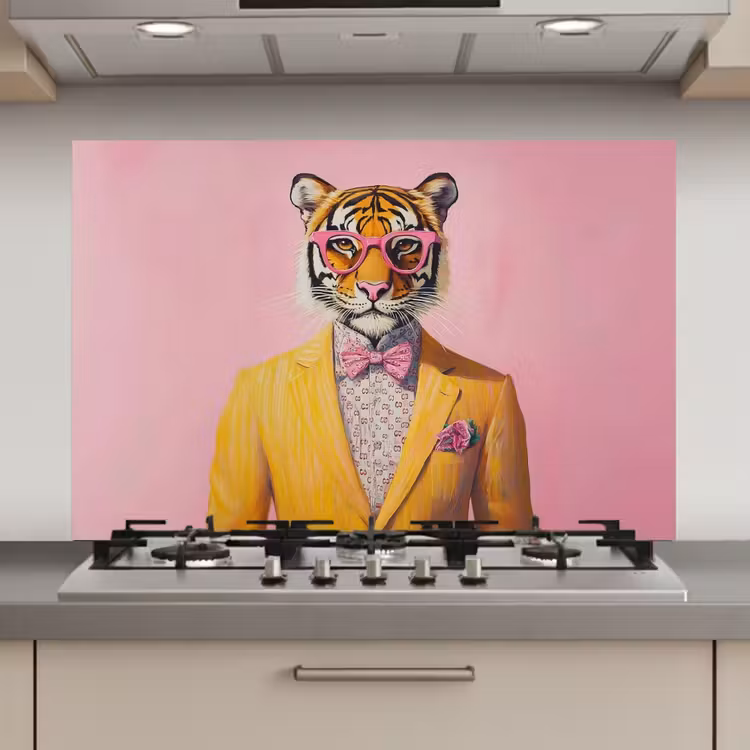 Tijger - Bril - Geel - Jasje keuken achterwand spatscherm klein -3d_website