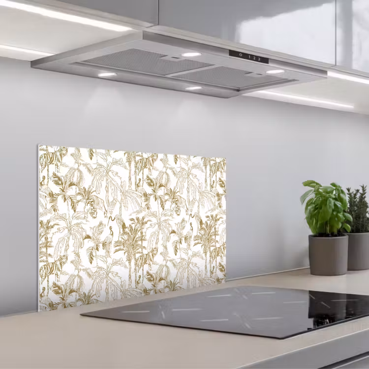 Tijger - Oerwoud - Beige keuken achterwand spatscherm klein 900 -3d_schuin