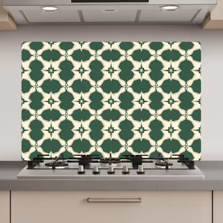 Tegel - Klassiek - Groen keuken achterwand spatscherm klein 900 -3d_website