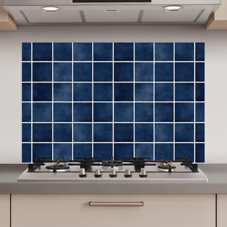 Tegel - Modern - Blauw keuken achterwand spatscherm klein 900 -3d_website