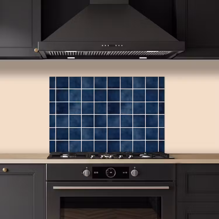 Tegel - Modern - Blauw keuken achterwand spatscherm klein 900 -sfeer1