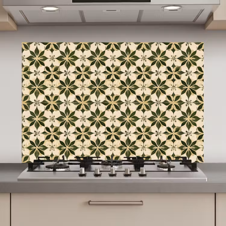 Tegel - Dessin - Groen keuken achterwand spatscherm klein 900 -3d_website