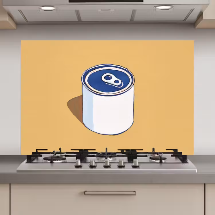 Blikje - Minimalistisch - Blauw - Illustratie keuken achterwand spatscherm klein -3d_website