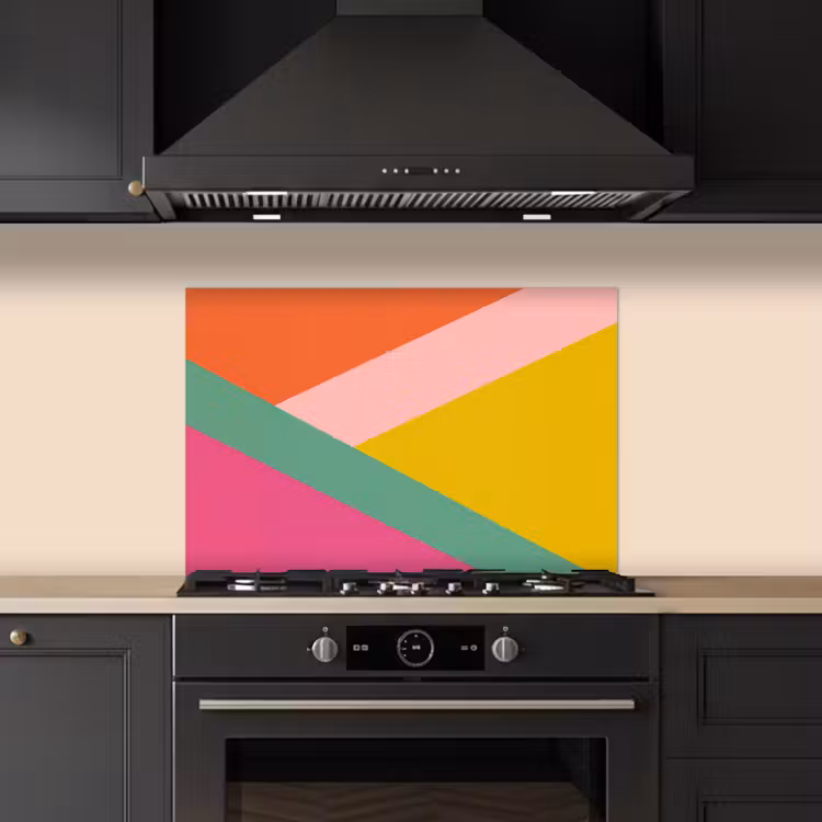 Driehoeken - Kleurrijk - Abstract keuken achterwand spatscherm klein -sfeer1