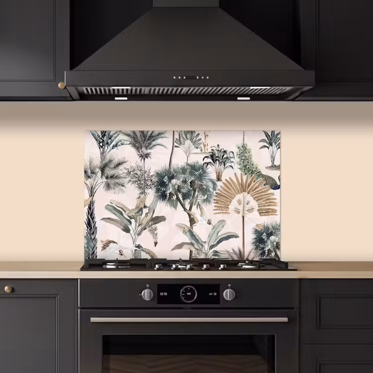 Tropisch - Bomen - Bladeren - Jungle keuken achterwand spatscherm klein -sfeer1