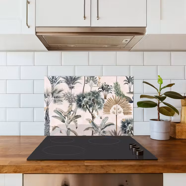 Tropisch - Bomen - Bladeren - Jungle keuken achterwand spatscherm klein -sfeer2