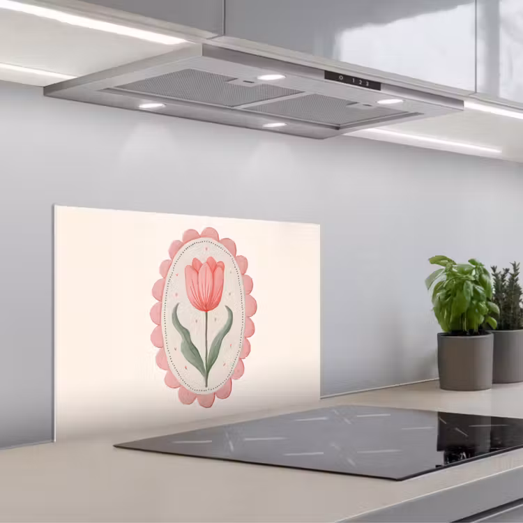 Tulp - Lijst - Ovaal - Illustratie keuken achterwand spatscherm klein -3d_schuin