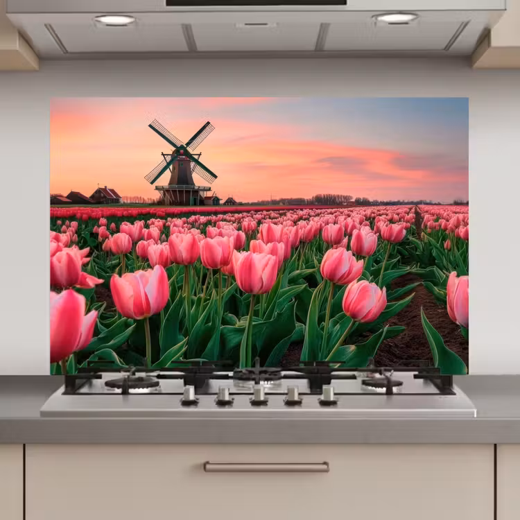 Tulpen - Molen - Nederland keuken achterwand spatscherm klein -3d_website