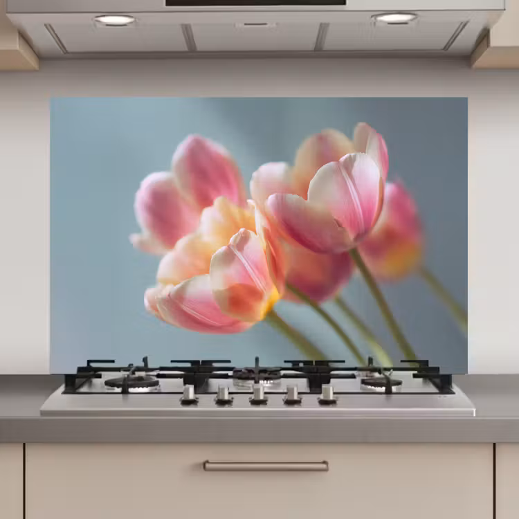Tulpen - Roze - Stelen keuken achterwand spatscherm klein -3d_website