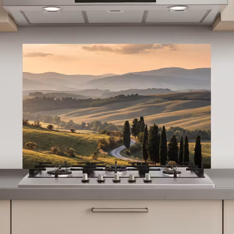 Toscaans - Landschap - Heuvels keuken achterwand spatscherm klein -3d_website