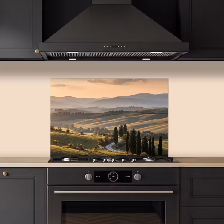 Toscaans - Landschap - Heuvels keuken achterwand spatscherm klein -sfeer1