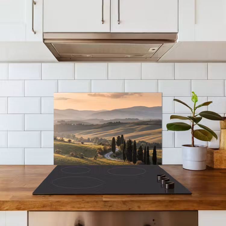 Toscaans - Landschap - Heuvels keuken achterwand spatscherm klein -sfeer2