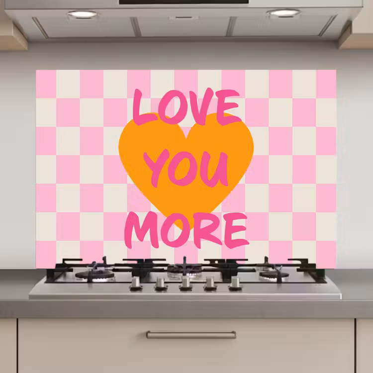 Valentijn - Love - Roze - Oranje keuken achterwand spatscherm klein -3d_website