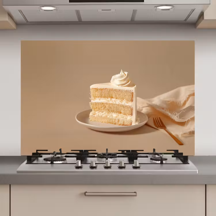Vanilletaart - Cake - Romig keuken achterwand spatscherm klein -3d_website