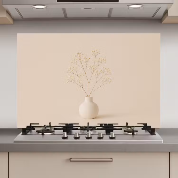 Vaas - Takken - Bloemetjes - Wit keuken achterwand spatscherm klein -3d_website