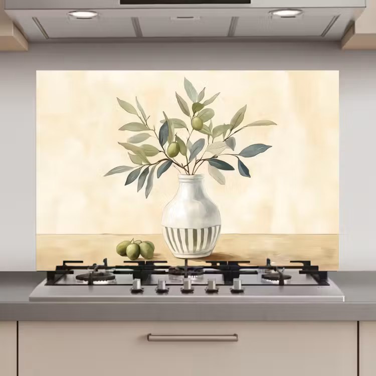 Vaas - Keramiek - Olijftakken keuken achterwand spatscherm klein -3d_website