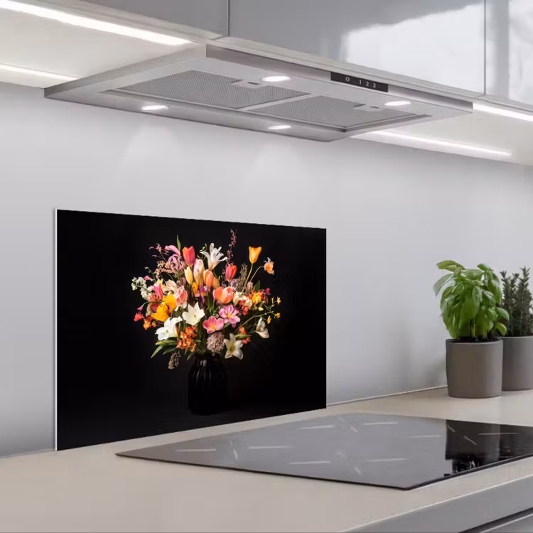 Vaas - Bloemen - Tulpen keuken achterwand spatscherm klein -3d_schuin