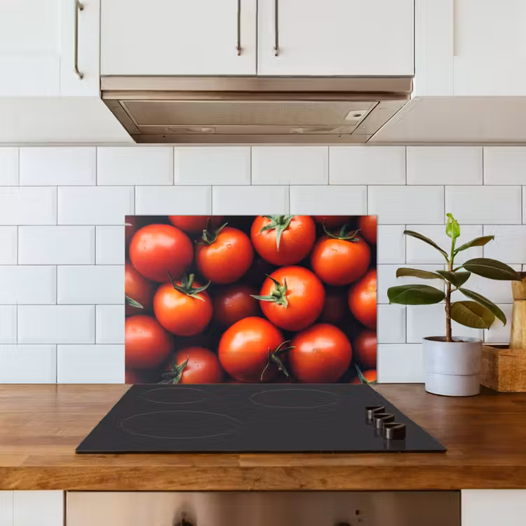 Groente - Rood - Tomaten keuken achterwand spatscherm klein -sfeer2