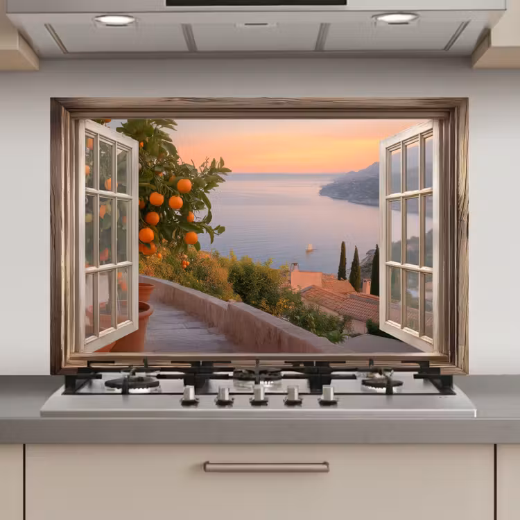 Doorkijk - Uitzicht - Meer - Landschap keuken achterwand spatscherm klein -3d_website