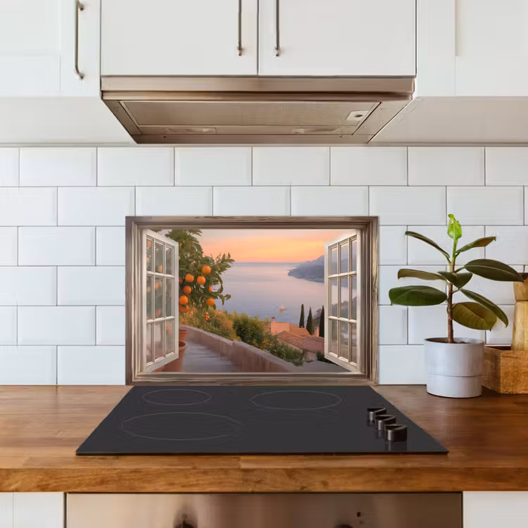 Doorkijk - Uitzicht - Meer - Landschap keuken achterwand spatscherm klein -sfeer2