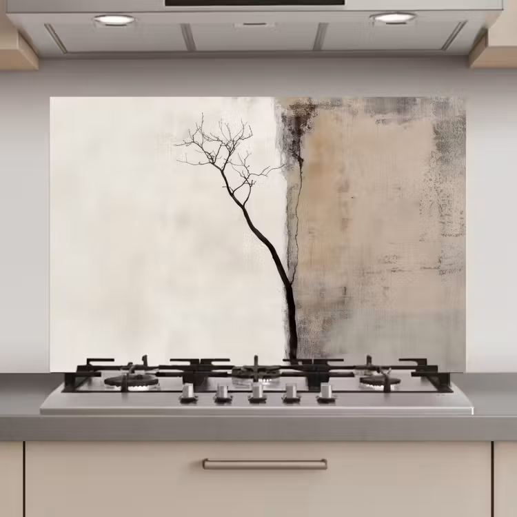 Wabi sabi - Plant - Beige keuken achterwand spatscherm klein -3d_website