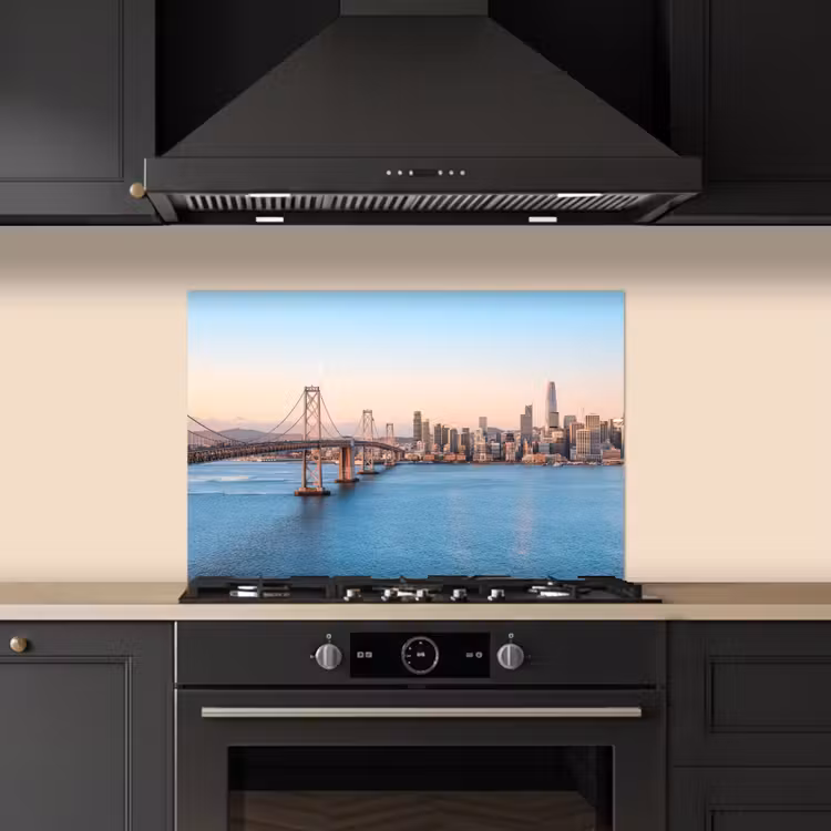 Water - Brug - Skyline - Modern keuken achterwand spatscherm klein -sfeer1