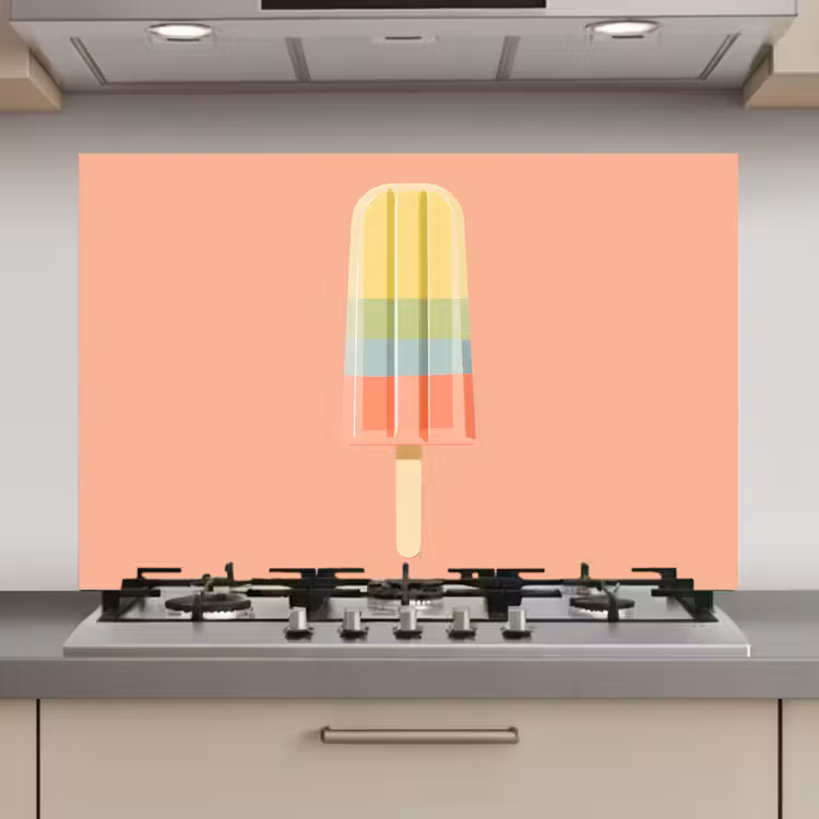 Waterijsje - Pasteltinten - Minimalistisch keuken achterwand spatscherm klein -3d_website