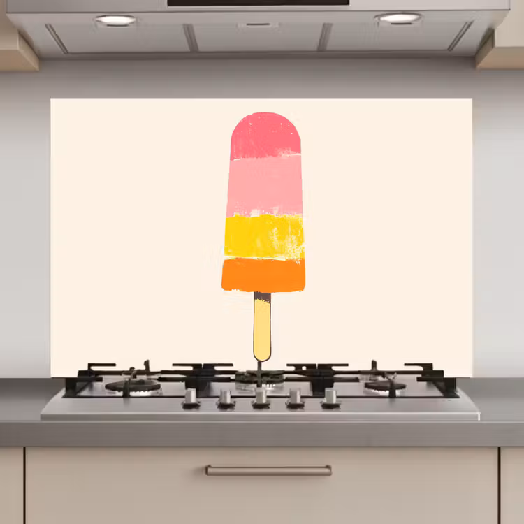 Waterijsje - Retro - Stokje - Roze keuken achterwand spatscherm klein -3d_website