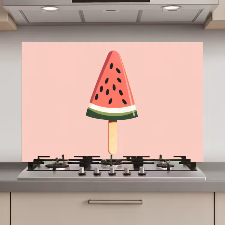 Watermeloen - Ijsje - Pitjes - Rood keuken achterwand spatscherm klein -3d_website
