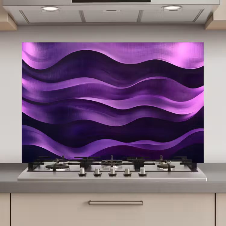 Golven - Abstract - Paars keuken achterwand spatscherm klein -3d_website