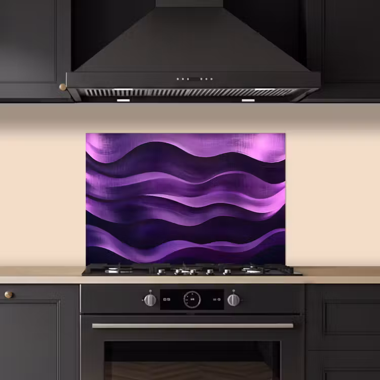 Golven - Abstract - Paars keuken achterwand spatscherm klein -sfeer1