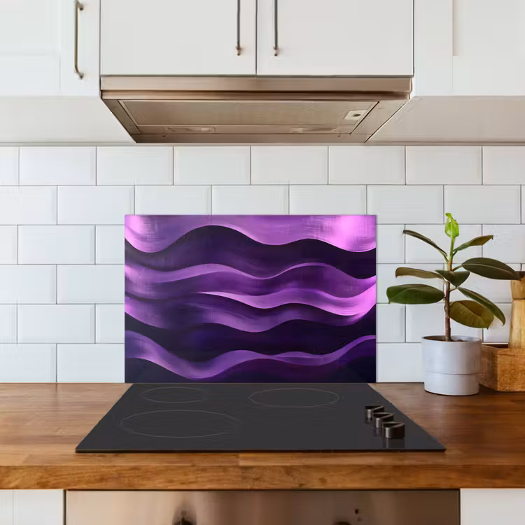 Golven - Abstract - Paars keuken achterwand spatscherm klein -sfeer2
