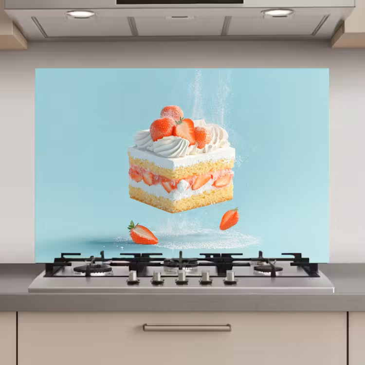 Slagroom - Taart - Blauw - Eten keuken achterwand spatscherm klein -3d_website